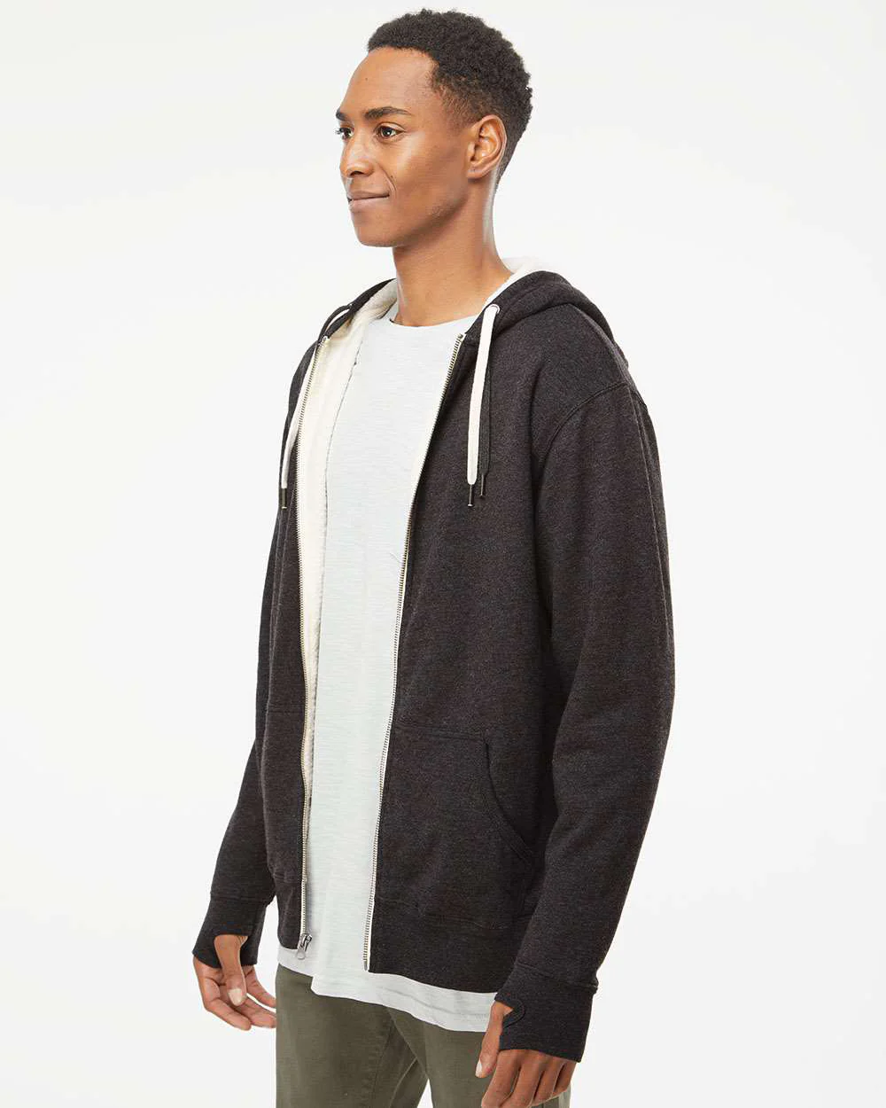 Unisex Heavyweight Sherpa Lined Zip Hood - Image 11