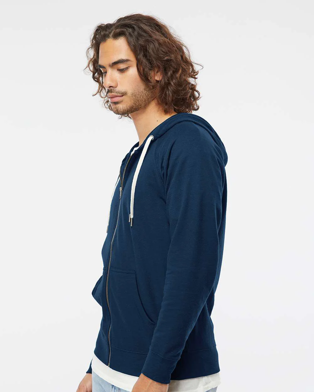 Unisex Lightweight Loopback Terry Zip Hood - Image 26