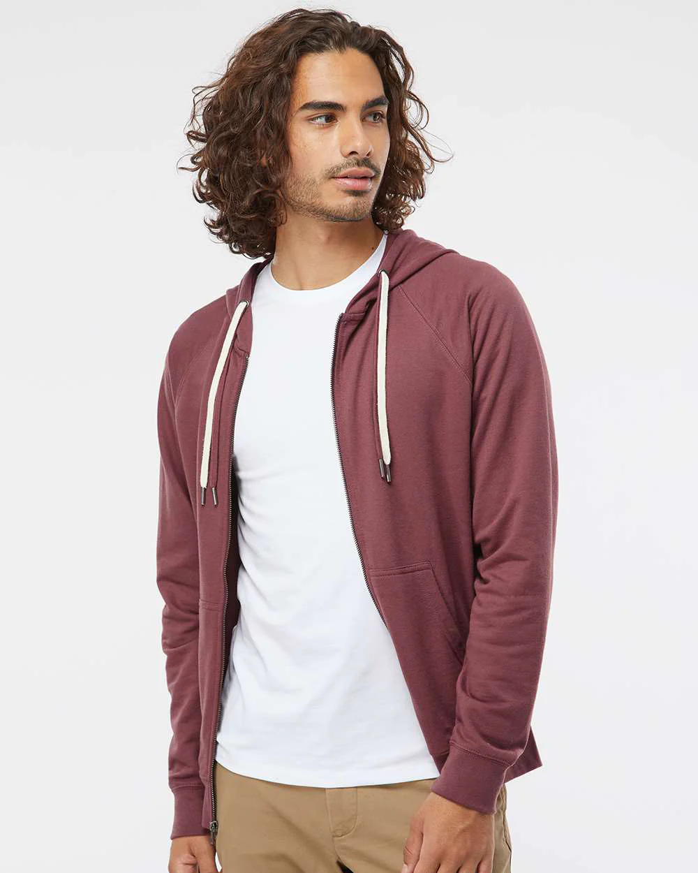Unisex Lightweight Loopback Terry Zip Hood - Image 31