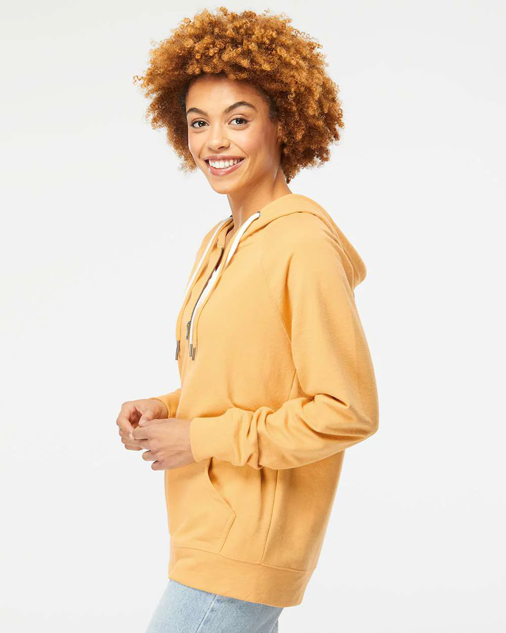 Unisex Lightweight Loopback Terry Zip Hood - Image 44