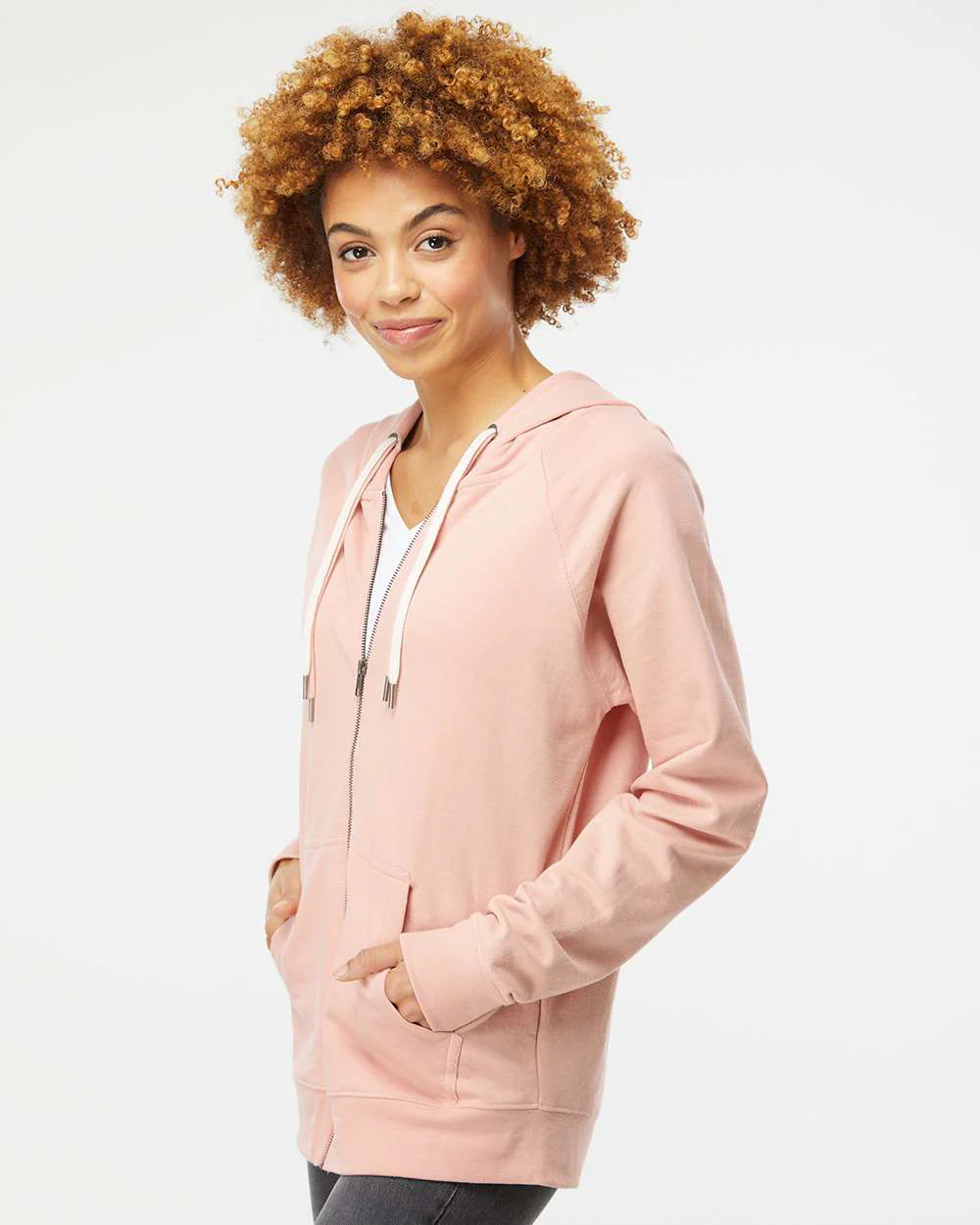Unisex Lightweight Loopback Terry Zip Hood - Image 62